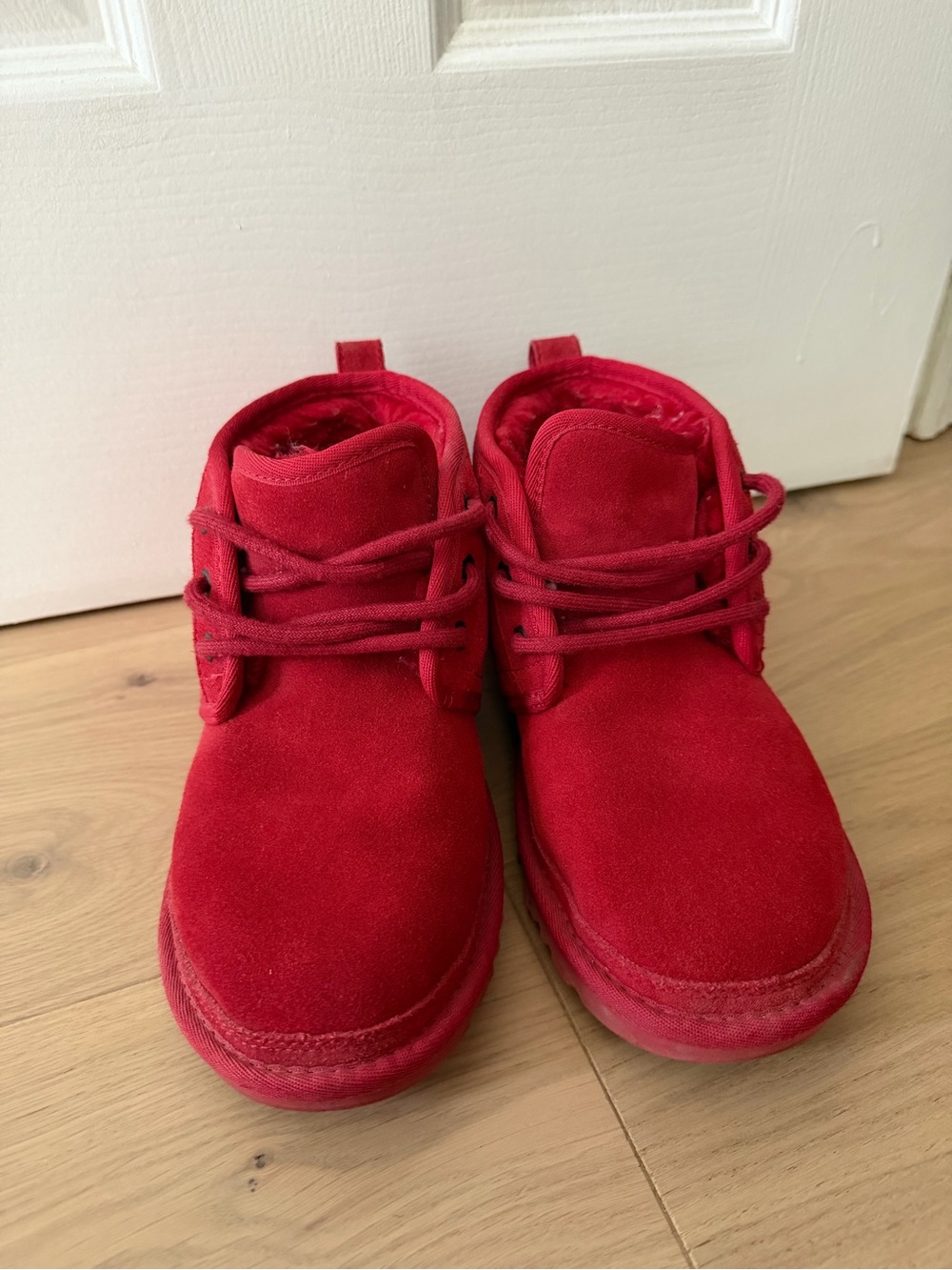 UGG  Neumel Red Suede Lace-Up Boots